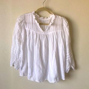 Gauzy White Cotton Summer Blouse